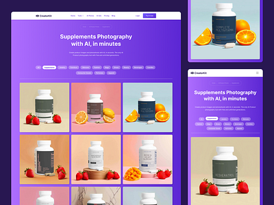 AI Product Photos Landing - CreatorKit design ui web design webflow