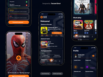 Game Zone App - Games Rental Mobile App games app gaming gaming app gaming ui mobile app ui