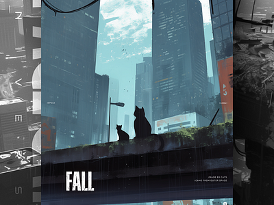 FALL ai branding cat daliy design illustration poster print