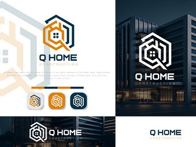 Q HOME Construction Logo | Visual Identity | Branding Design alphabet logo branding branding logo building logo construction logo graphic design letter q logo lettering logo logofolio minimalistlogo modernlogo