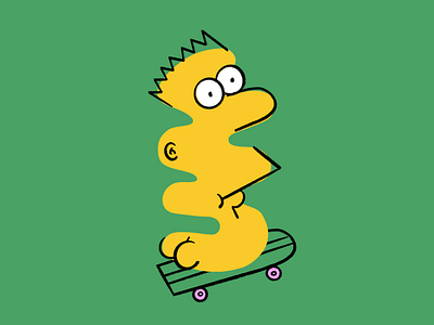 Modern (B)art 🛹 abstract bart simpson design doodle funny illo illustration lol modern art simpson skateboard sketch