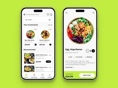 Food Ordering App app app design app ui colorful design food food app minimal pop popping recipe restaurant ui user experience user interface ux vibrant