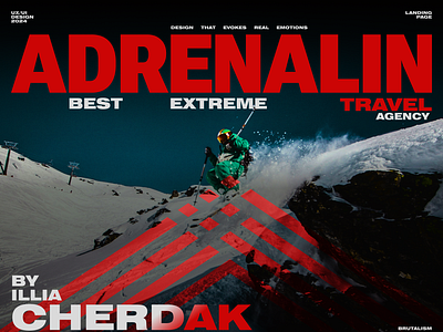 Extreme Travel Agency "ADRENALIN" adrenalin extreme home page landing page red sport travel agency ui ux webdesign