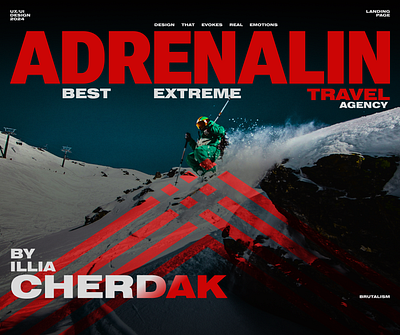 Extreme Travel Agency "ADRENALIN" adrenalin extreme home page landing page red sport travel agency ui ux webdesign