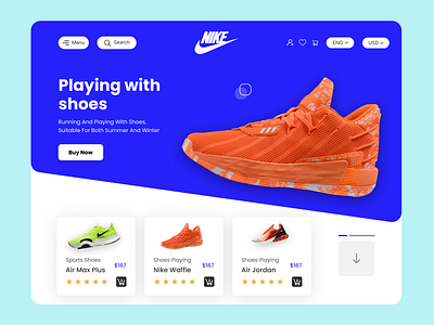 Website design design landing page nike product website web design webdesign website