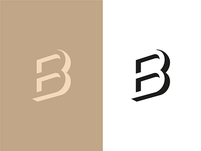 B negative space alphabet b f letter monogram negative space