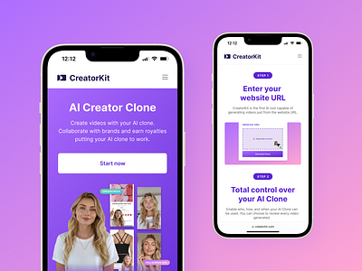 AI Clones Landing - CreatorKit design illustration ui web design webflow