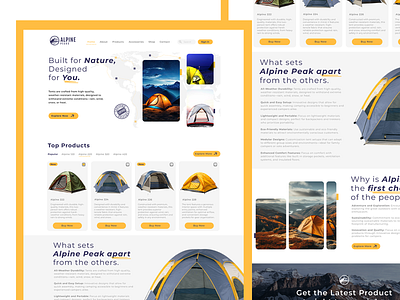 Alpine Peaks Landing Page - Built for Nature, Designed for you. app branding design figma logo ui web webdesign