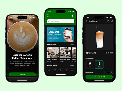 Cohaven - Coffee Shop App app cafe coffee design drinks mobile shop ui ux