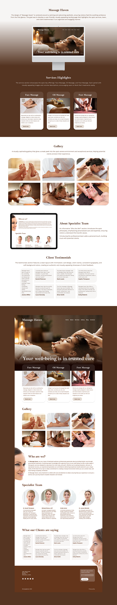 Massage Haven Spa - Landing page branding homepage landing page salon spa ui ux website