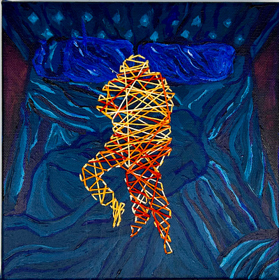 Intertwined art mixed media painting