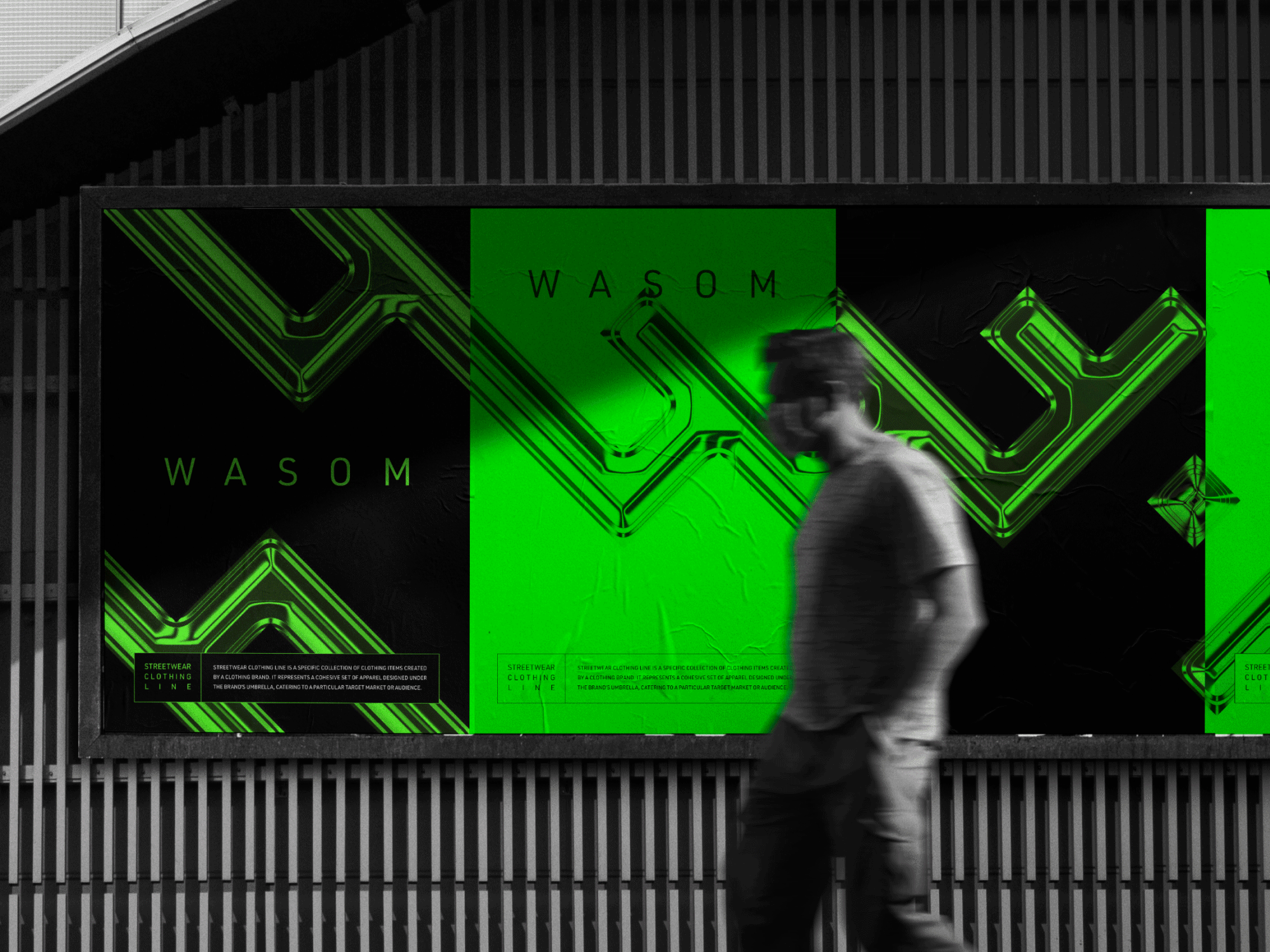 W A S O M D E S I G N art direction billboard brand brand identity branding green identity identity design logo logomark logotype minimal monogram packaging print design streetwear streetwear brand streetwear design visual identity word mark