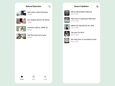 Natural Selection news app app app ui clean clean app clean design design interface ios ios app minimal mobile mobile app mobile desing news app ui ux