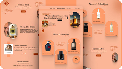 Perfume Website Landing Page Design figma design perfume website design ui user interface ux website design