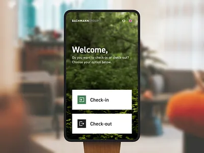 Entrance app for a factory (concierge kiosk) android tablet app design entrance factory kiosk lobby microsoft teams mobile app mobile design plant self serve kiosk swiss tablet ui video call