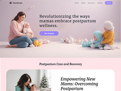 Postpartum blog for moms app design ui ux