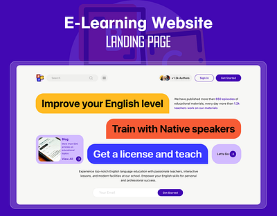 E-Learning Webpage appdesign ui