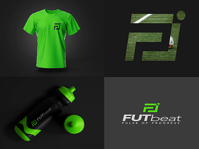 FutBeat logo design activelifestyle appareldesign athleticwear brandidentity creativebranding dynamiclogo fitnesslogo graphicdesign greencolor logodesign logoinspiration merchandisedesign minimalistlogo moderndesign pulseofprogress soccerbrand sportsbrand vibrantcolors visualidentity waterbottledesign