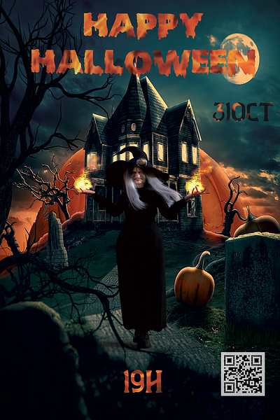 AFFICHE HALLOWEEN 🧙‍♀️ affichedesign halloween photoshop webdesigner