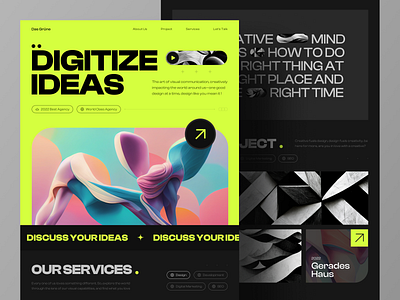 Das Grüne - Creative Design Agency Landing Page Website agency agencywebsite bold company creative creative agency creative direction design digital agency home page landing page lux portfolio portfolio website studio ui web website website design