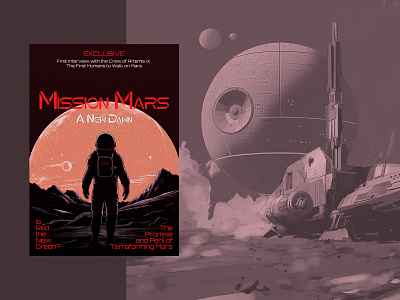 Mars Mission Poster*** art cg design graphic design illustration logo poster space ui