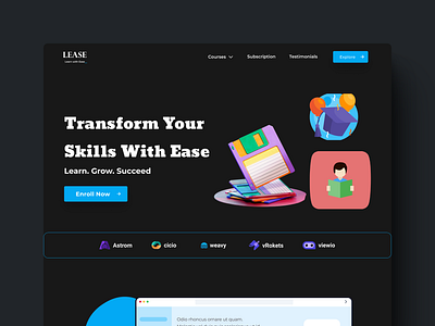 Online Learning Platform. design landing page ui ux web design