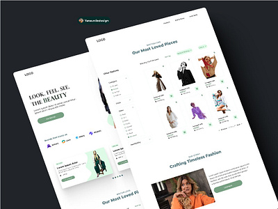 Fashion Brand Landing page. design landing page mobile app ui ux web design