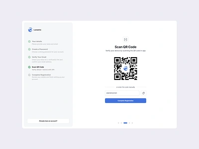 QR Code scan blue qr ui ux web white