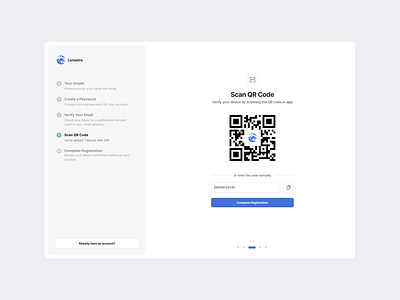 QR Code scan blue qr ui ux web white