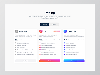 Saas Pricing Page b2b business cansaas clean design interface landing page page pricing saas saas websites ui ux web design websites