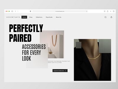 Accentuate - Fashion Brand Website brand design fashion fashionwebsite landing page responsive ui uidesign uiux webdesign website website design