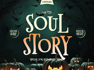 Soul Story - All Caps Serif Font all caps font bouncy font design font fonts ghost font halloween font handwriting horror font lettering rough font scary font serif font spooky font typeface typography