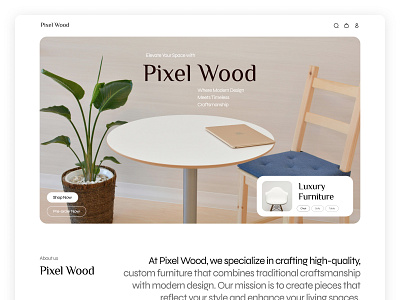 Furniture Landing Page - PixelWood graphic design ui