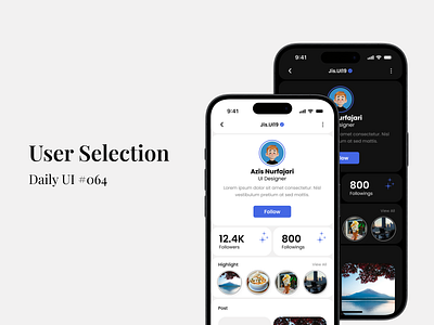 User Selection - Daily UI #064 daily ui figma mobile app design profile social media ui ui design uiux uiux design user user selection