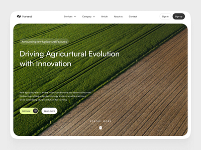 Agriculture Hero Section agriculture agro company design farm green harvest hero hero section landing landingpage ui