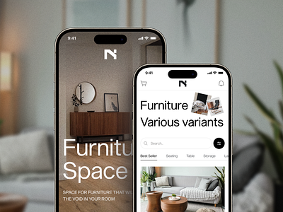 Nanspace - Funiture Shop Mobile App booking app brand design brand identity branding design clean design daily ui dailyui design landing page landing page design landingpage mobile app mobile app design mobile design mobile ui real estate responsive ui uiux ux