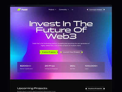 Paddi Launchpad : Landing page