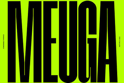 Meuga | Condensed Sans Serif Font black clean condensed futuristic green header magazine movie poster sans serif youtube