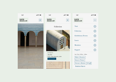 Blanton Museum of Art | Museum Concept (3/3) artmuseum blantonmuseum mobilefirst responsivedesign ui uxdesign webredesign