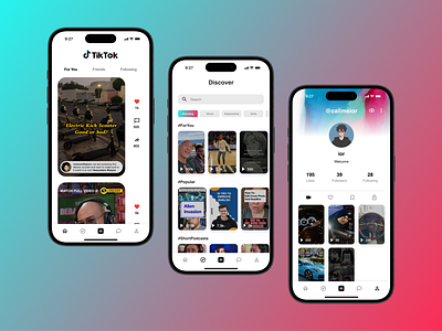 TikTok - Social Media App redesign socialmedia tiktok ui uidesign uiux