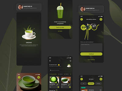 Green Tea App UI app ui app ui designer app ui ux green tea app green tea app project sami ui ui designer ui ux designer ux designer