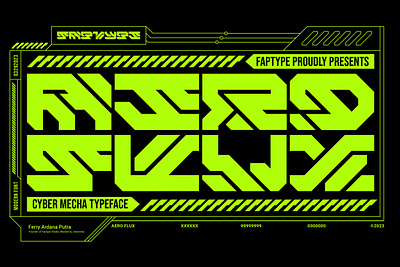 Aero Flux | Modern Cyber Mecha Font black cyber esport font future game gaming green gundam mecha mecha font modern robotic