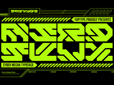 Aero Flux | Modern Cyber Mecha Font black cyber esport font future game gaming green gundam mecha mecha font modern robotic