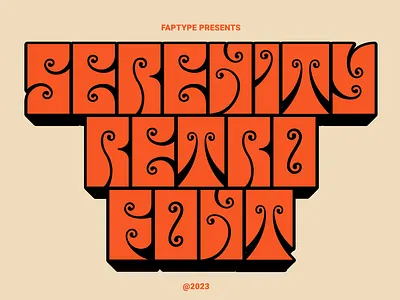 Serenity | Layered Retro Font classic extruded font orange squared vintage