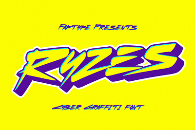 Ryzes | Cyber Graffiti Font Vol. 4 album cyber game gaming punk purple street style tshirt vinyl