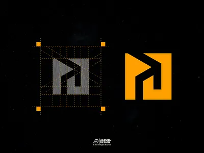 Pro Jeck Turn Right Logo Idea brand identity branding business creative geometric graphic design icon j logo mark minimal monogram p project right simple smart symbol turn typography