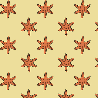 The pattern of cute sea orange stars app branding design graphic design illustration logo typography ui ux vector