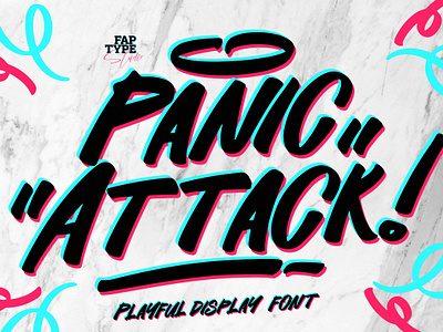 Panic Attack | Playful Display Font comic extruded font sticker tshirt