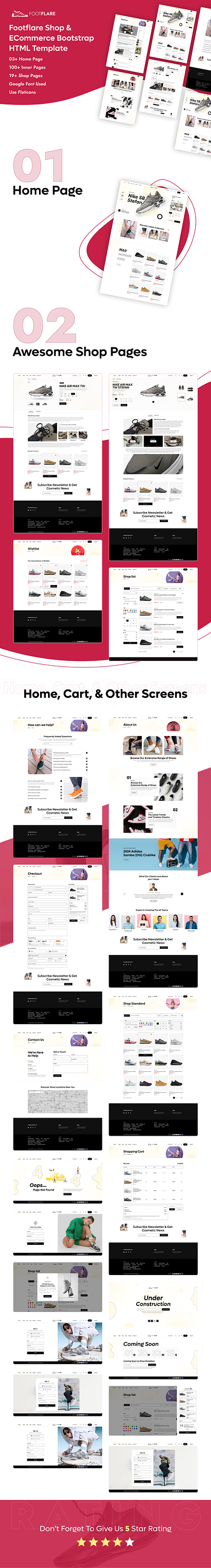 Footflare Shop & eCommerce Bootstrap HTML Template 3d animation branding creative design graphic design illustration logo motion graphics product design template ui uiux user experience user interface web web design website