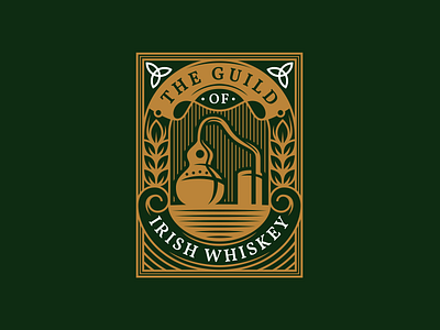 The guild of Irish Whiskey alcohol distiller logo logotype mark whiskey